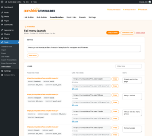 A saved batch with notes and a CSV download